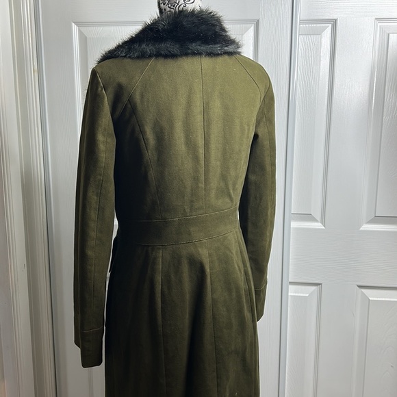 Rachel Rachel Roy Green Fuzzy Button Down Coat M Missing Button - Picture 6 of 9